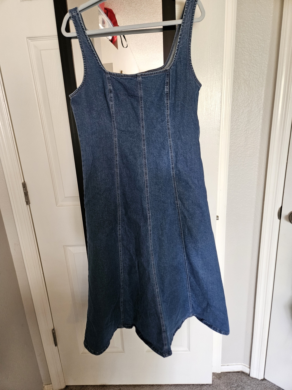 Old Navy Fit and Flare blue denim Dress Maxi - Picture 3 of 14